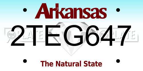 2TEG647 Arkansas License Plate