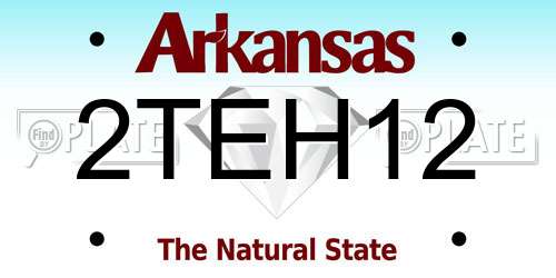 2TEH12 Arkansas License Plate