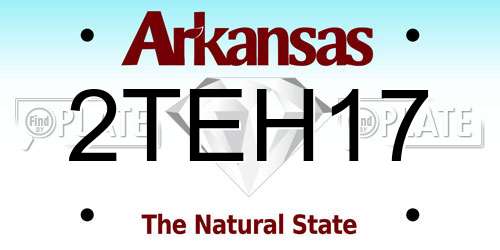 2TEH17 Arkansas License Plate