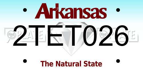 2TET026 Arkansas License Plate