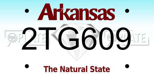 2TG609 Arkansas License Plate