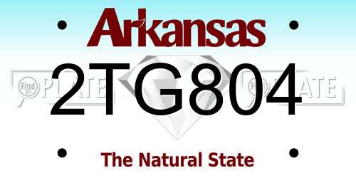 2TG804 Arkansas License Plate
