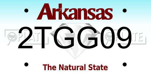 2TGG09 Arkansas License Plate
