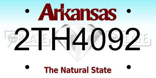 2TH4092 Arkansas License Plate