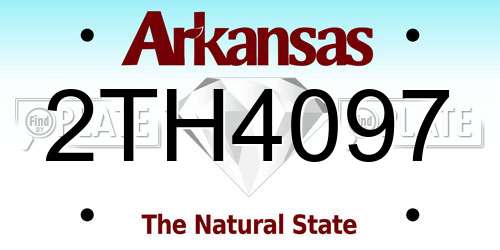 2TH4097 Arkansas License Plate