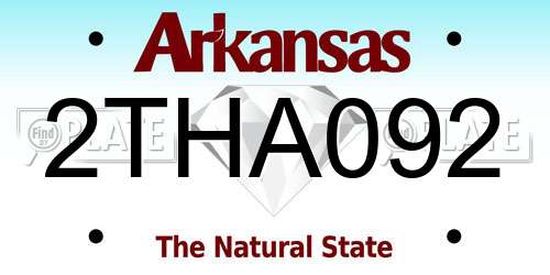 2THA092 Arkansas License Plate