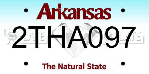 2THA097 Arkansas License Plate