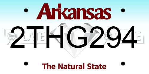2THG294 Arkansas License Plate