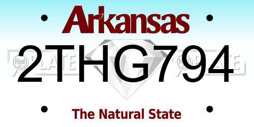 2THG794 Arkansas License Plate