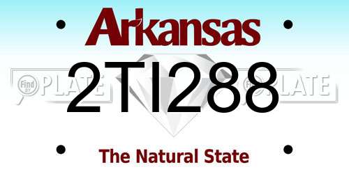 2TI288 Arkansas License Plate
