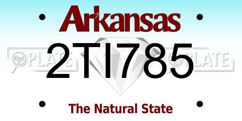 2TI785 Arkansas License Plate
