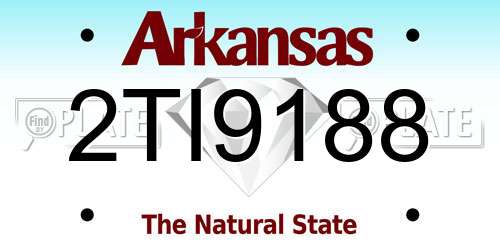 2TI9188 Arkansas License Plate