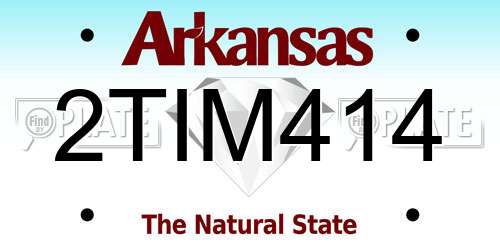 2TIM414 Arkansas License Plate