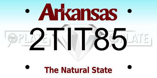 2TIT85 Arkansas License Plate