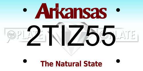 2TIZ55 Arkansas License Plate