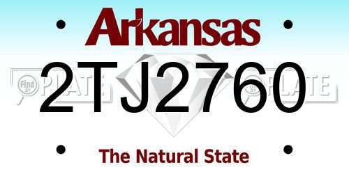 2TJ2760 Arkansas License Plate