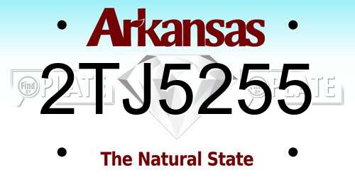 2TJ5255 Arkansas License Plate