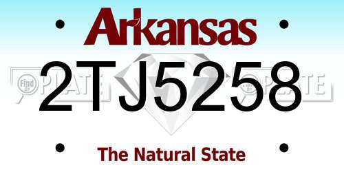 2TJ5258 Arkansas License Plate