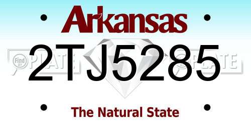 2TJ5285 Arkansas License Plate