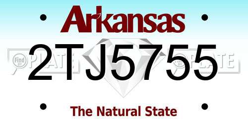 2TJ5755 Arkansas License Plate