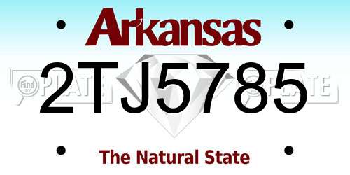 2TJ5785 Arkansas License Plate