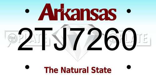 2TJ7260 Arkansas License Plate
