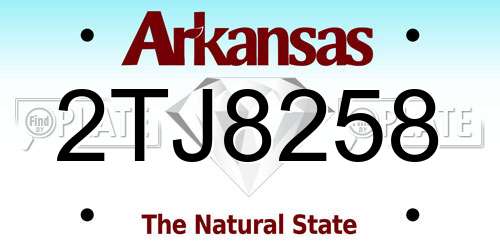 2TJ8258 Arkansas License Plate