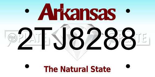 2TJ8288 Arkansas License Plate
