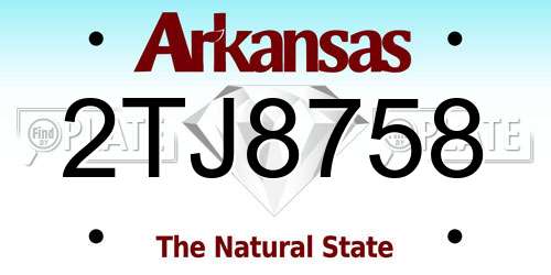2TJ8758 Arkansas License Plate