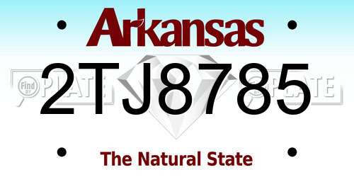 2TJ8785 Arkansas License Plate