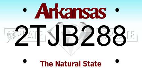 2TJB288 Arkansas License Plate