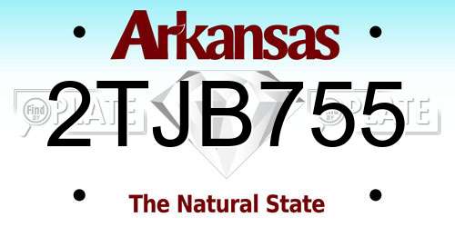 2TJB755 Arkansas License Plate