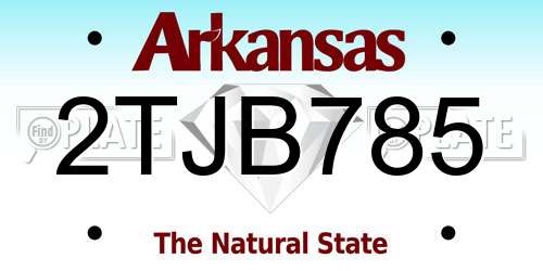 2TJB785 Arkansas License Plate