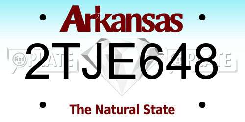 2TJE648 Arkansas License Plate