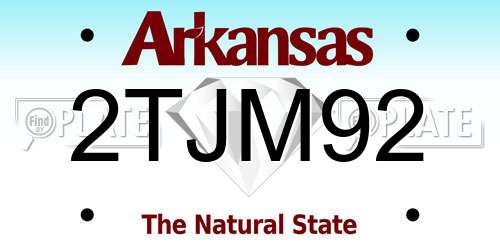 2TJM92 Arkansas License Plate