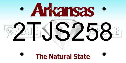 2TJS258 Arkansas License Plate