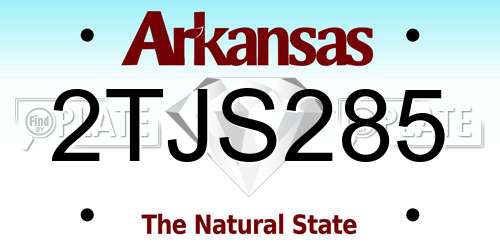 2TJS285 Arkansas License Plate