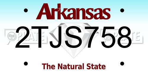 2TJS758 Arkansas License Plate