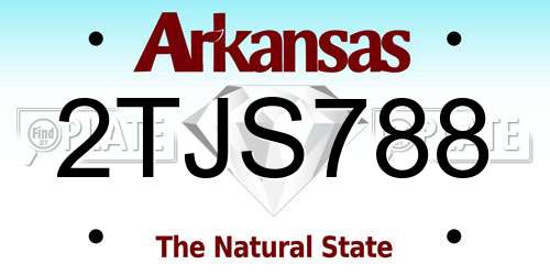 2TJS788 Arkansas License Plate