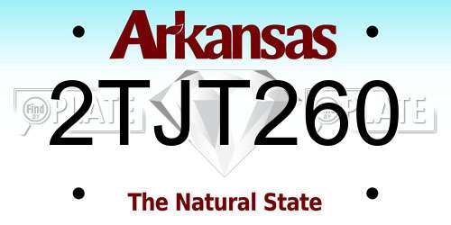 2TJT260 Arkansas License Plate