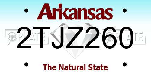 2TJZ260 Arkansas License Plate