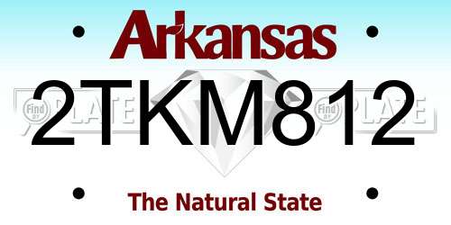 2TKM812 Arkansas License Plate