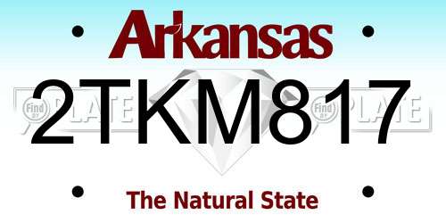 2TKM817 Arkansas License Plate