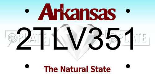 2TLV351 Arkansas License Plate
