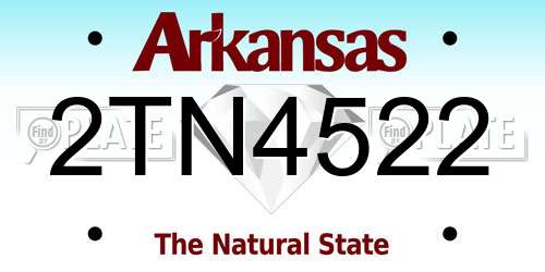 2TN4522 Arkansas License Plate