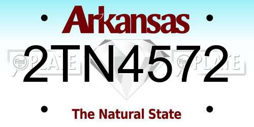 2TN4572 Arkansas License Plate