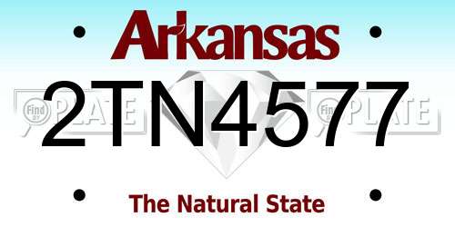 2TN4577 Arkansas License Plate