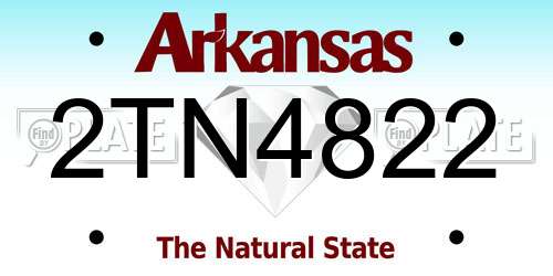 2TN4822 Arkansas License Plate