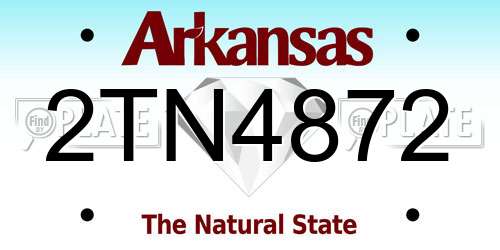 2TN4872 Arkansas License Plate