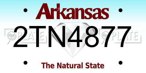 2TN4877 Arkansas License Plate